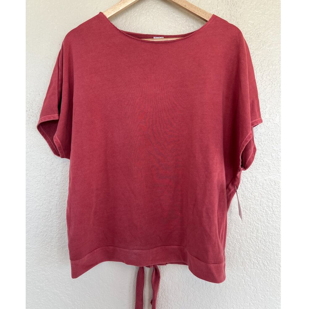 NEW Sonoma Mauve Back Tie Pullover Top Sweater Large Crossover Back
